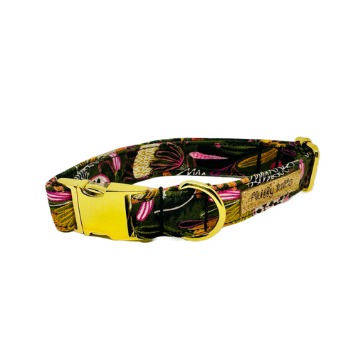 The 'Green Bush Banksia Flowers' Collar - Fluffy Tales