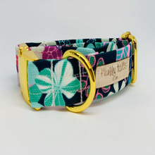 Load image into Gallery viewer, The Blue &amp; Green Mint Flowers Dog Collar Bundle&#39; - Fluffy Tales
