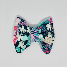 Load image into Gallery viewer, Blue &amp; Green Mint Flowers Dog Bow Tie - Fluffy Tales
