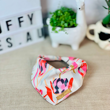 Load image into Gallery viewer, Pink Protea Flowers Dog Bandana - Fluffy Tales

